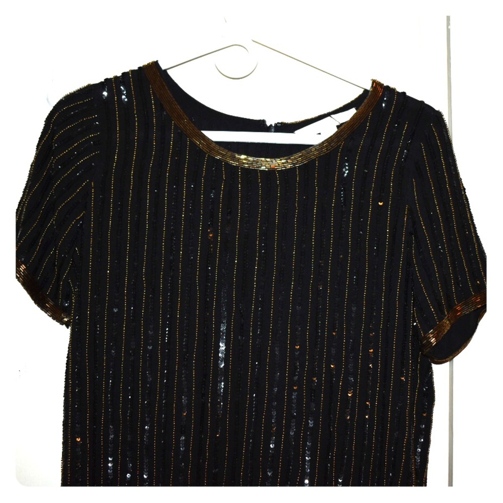 Sequined black dress